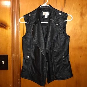 Faux leather vest