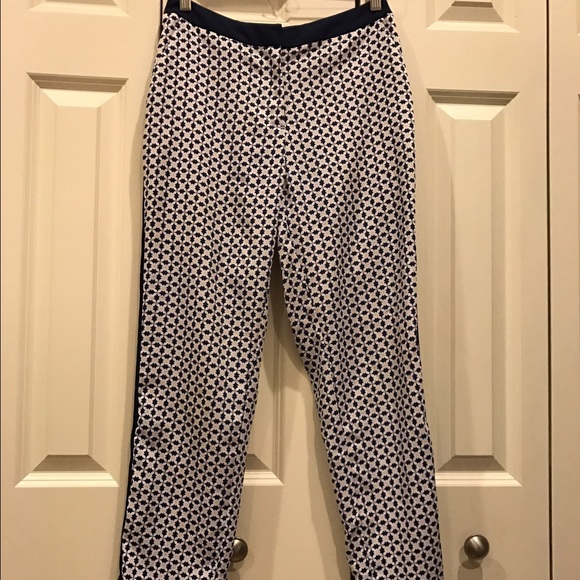 Patterned Trousers with Cigarette Cut