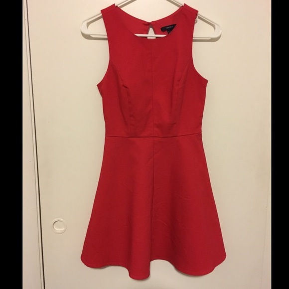 Red open back dress