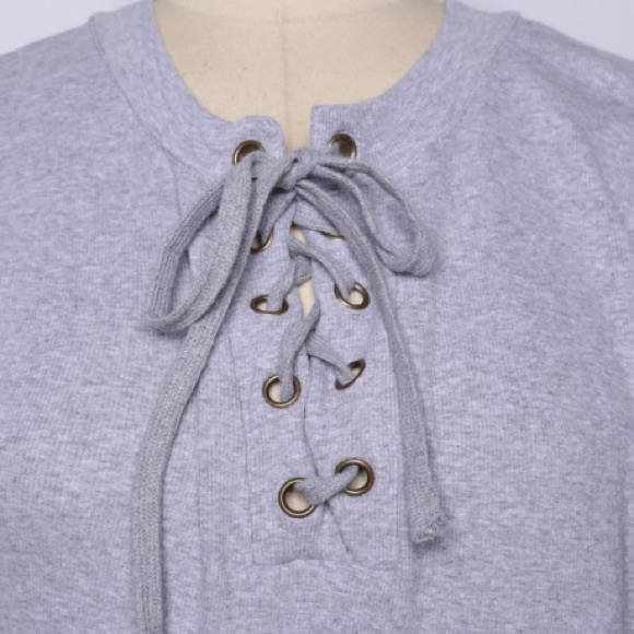 LAST ! ! Lace Up Sweatshirt - Picture 3 of 3