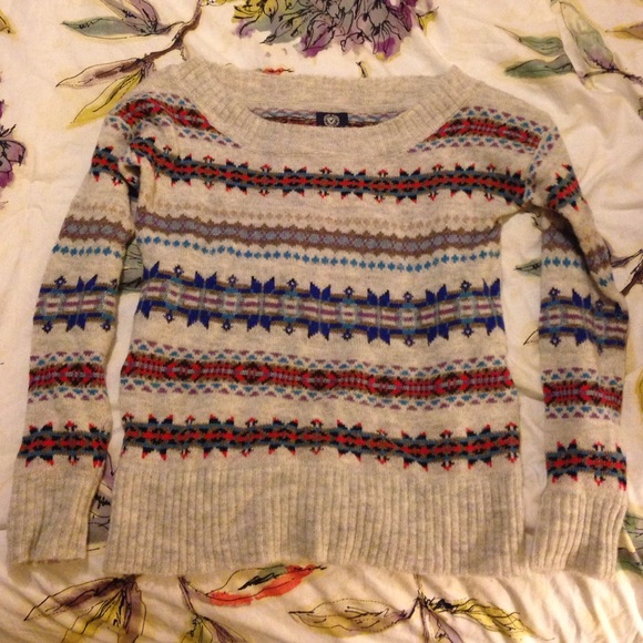 AEO off-shoulder fair isle sweater