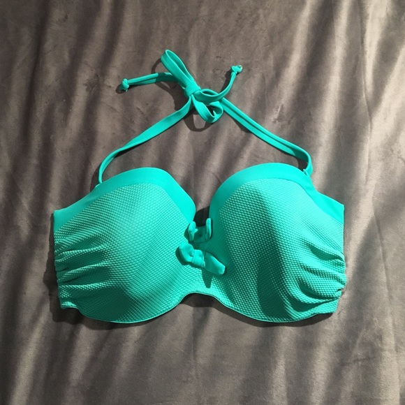 38dd aqua bikini top with bow details