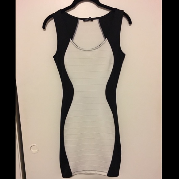 Black and white body con dress