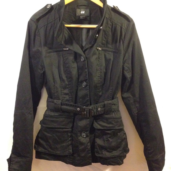 Ladies black safari jacket.
