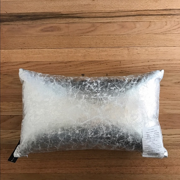 Gary Quilted Crackle Silver Pillow - Picture 2 of 3