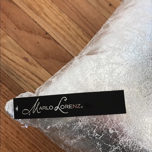 Gary Quilted Crackle Silver Pillow - Picture 3 of 3