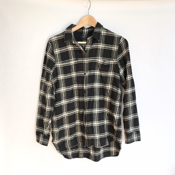 Madewell Flannel Monochrome Long-sleeve M