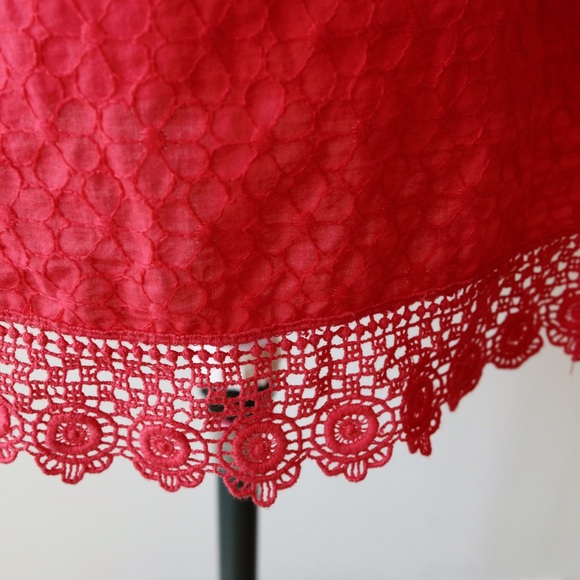 NWT Embroidered Eyelet Lace Trim Shift Dress - Picture 3 of 4