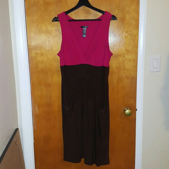 Fuschia Pink and Brown Bisou Bisou Dress