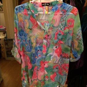 Iron fist my little pony button down blouse