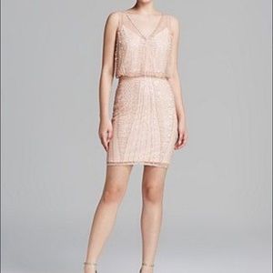 Adriana Papell Beaded Blouson Cocktail Dress