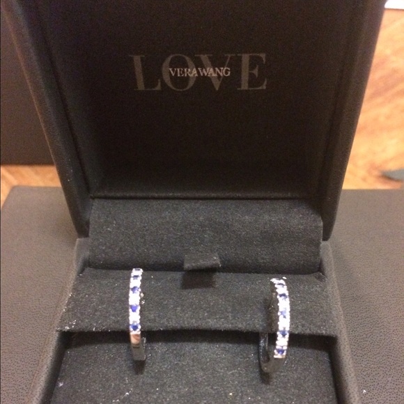 Zales Diamond and Blue Sapphire earrings