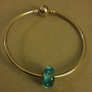 Medium Bangle with Real Murano glass charm