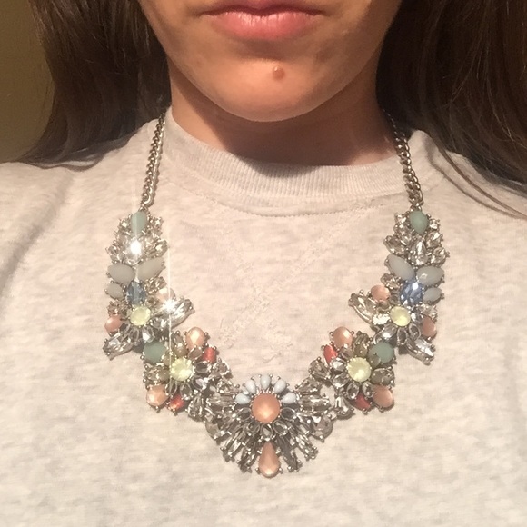 Loft Silver and Pastels Floral Necklace