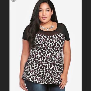 Torrid Animal Print Peplum Top- Size 1X