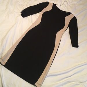BLACK/NUDE illusion cocktail dress