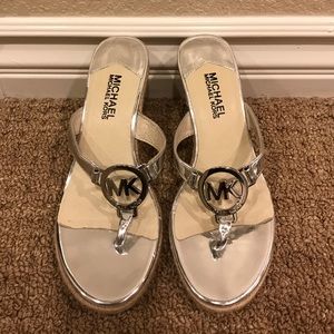 NWOT Michael Kors wedge thong sandal