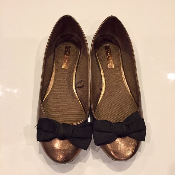 Zara TRF Metallic Bronze Flat Shoes - Picture 2 of 2