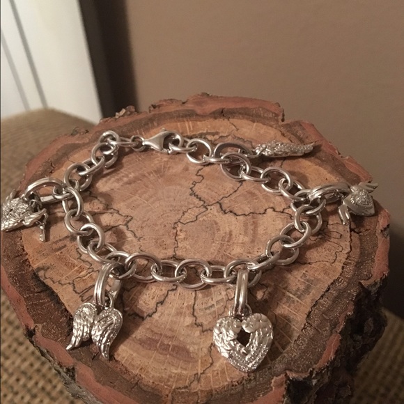 Sterling silver angel wing bracelet.