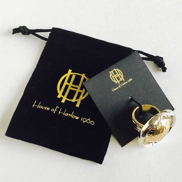 House of Harlow 1960 Golden Scutum Ring - Picture 5 of 8