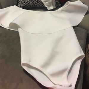 Misguided white off the shoulder one piece