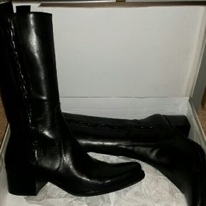 Black leather boots