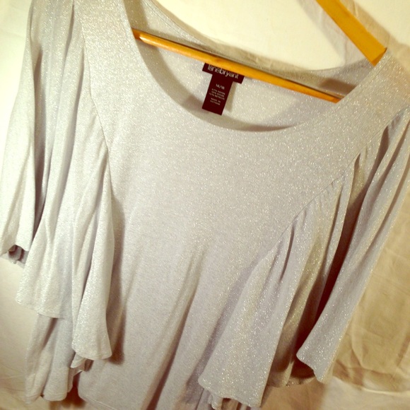 Ladies Sparkly Silver Top