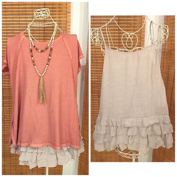 Gorgeous ruffled extender tank in a soft material! - Picture 3 of 3