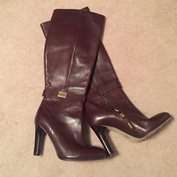 Brown Leather Michael Kors high heeled Boots