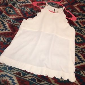 Cream scallop edged blouse