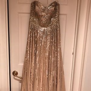 Sherri Hill Gold Sequin Prom Dress Size 6