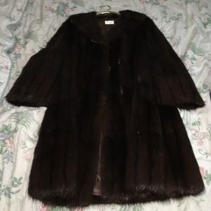 Vintage genuine beaver fur coat.