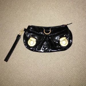 Black patent leather clutch from Hype,