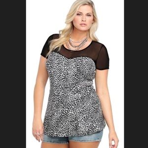 Torrid Animal Print Peplum Top - Size 2X