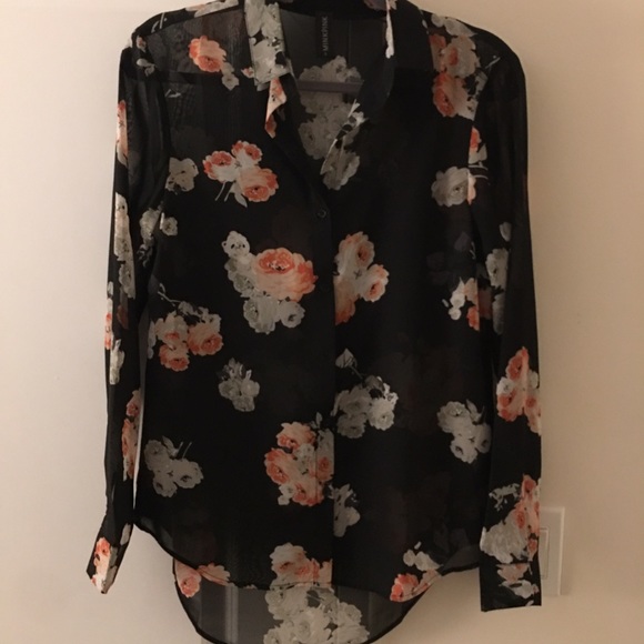 Floral button up top