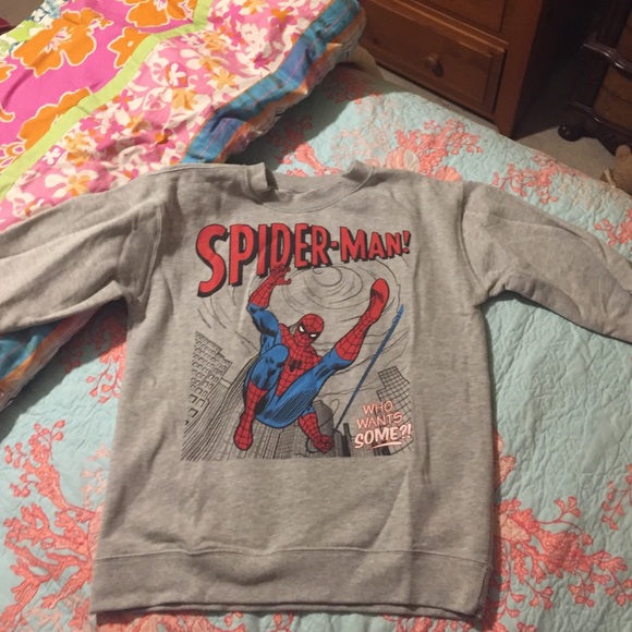 Forever 21 Gray Spider-Man Sweater