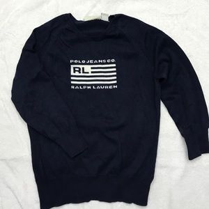 Polo Jeans medium 3/4 sleeve navy blue sweater