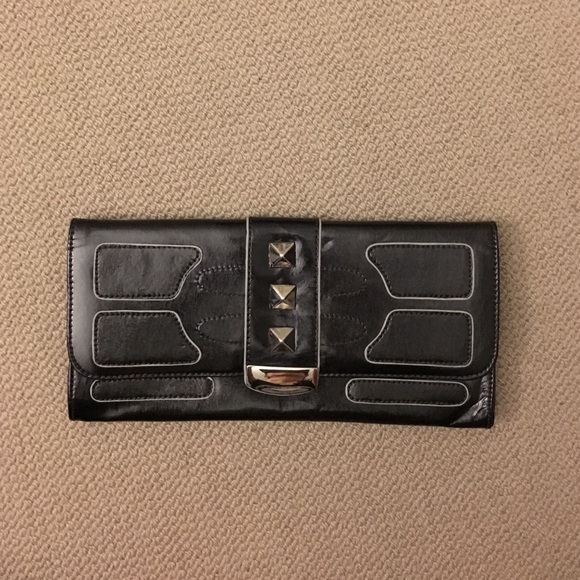 Black leather clutch from Barney's New York Outlet