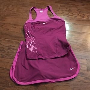 Nike dri fit border tennis skirt and tank