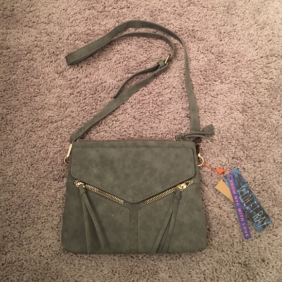 BRAND NEW, with tags grey suede cross body bag