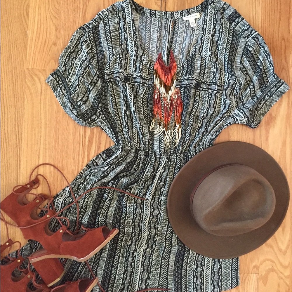 Silence & Noise Aztec Midi Dress