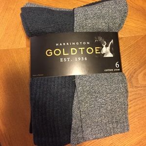 Men's GOLDTOE(R) 6pk. Harrington Crew Socks Denim