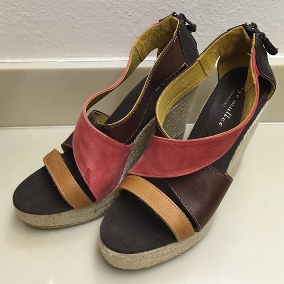 Bettye Muller Colorblock espadrille Wedges Size 41