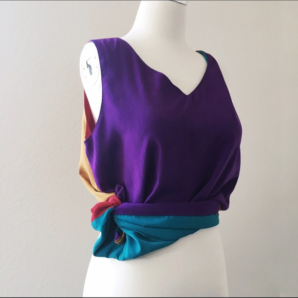 Vintage Tops - VINTAGE Reversible Multi color Tank Top
