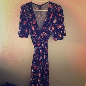 Amazing floral wrap-tie maxi dress