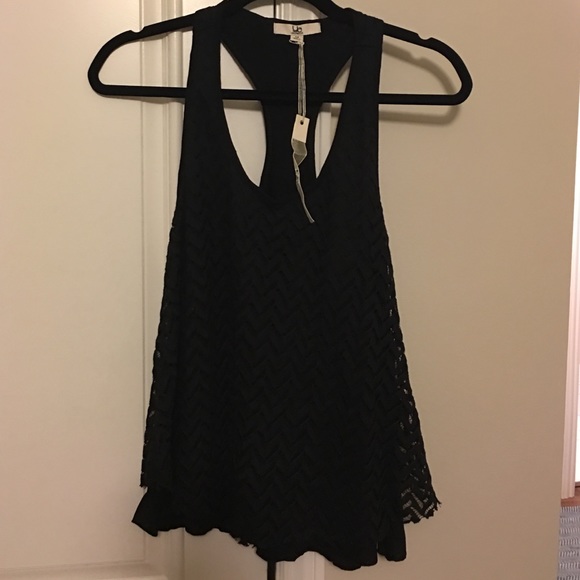 Navy Racerback lace tank