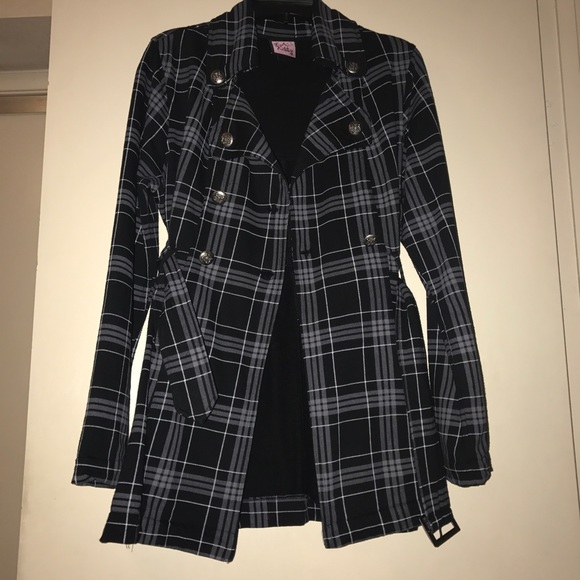 Plaid Pea coat