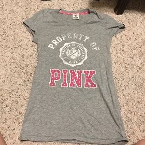 Small Gray and Pink VS PINK T-shirt