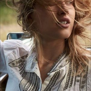 Anthropologie Beadwork Buttondown shirt.