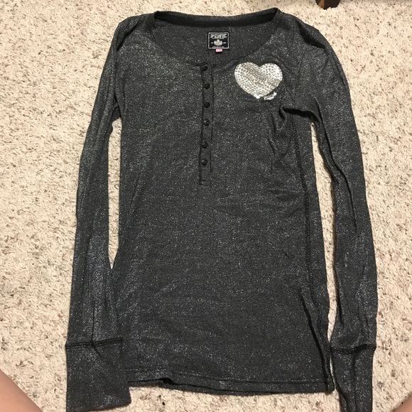 Sparkly Black VS PINK Long Sleeved Shirt